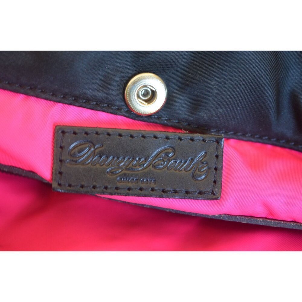 Dooney & Bourke Black Shoulder Tote Bag Charm Hot Pink Interior Classic Luxury - Picture 3 of 16